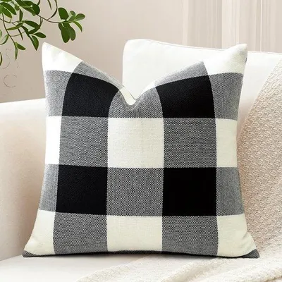 Obrázek produktu pro Uniqoos® povlak na polštář 40x40 cm, černý – měkká polyesterová tkanina se skrytým zipem, dekorativní polštář vhodný do obývacího pokoje a ložnice