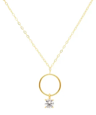 Produktbild von SuzanGold Promise Kette Echtgold Halskette mit Kreis-Anhänger & Zirkonia