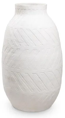 Produktbild von Casa Padrino Luxus Tonvase Weiß Ø 60 x H. 106,5 cm - Handgefertigte Runde Deko Vase - Wohnzimmer Deko - Garten Deko - Deko Accessoires