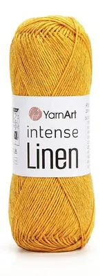Produktbild von YarnArt Intense Linen 4117 Sonnengelb – Sommergarn aus Leinen/Viskose 50 g 175 m