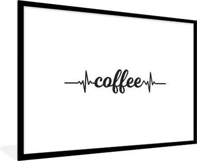 Produktbild von MuchoWow® MuchoWow® Gerahmtes Poster Kaffee - Sprichwörter - Zitate - Kaffee 90x60 cm - Poster mit zchwarzem Bilderrahmen - Wanddekoration - Fotos