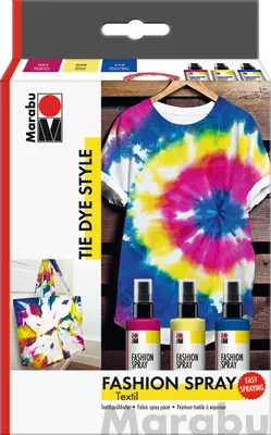 Produktbild von Marabu Fashion Spray Tie Dye Style 100 ml 3er-Set