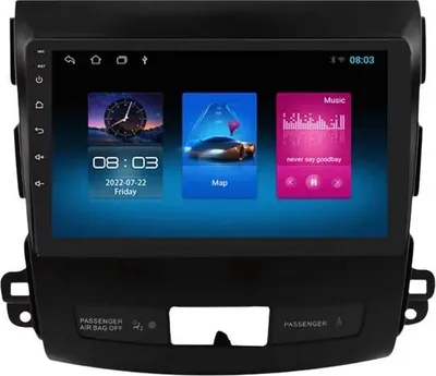 Obrázek produktu pro Autorádio s Bluetooth a CarPlay pro Mitsubishi Outlander II (2005–2012) – Kompatibilní s Apple a Android – Stereo systém – Navigační systém – 1 GB/16 GB