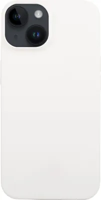 A white iPhone 14 case is shown from the back.
