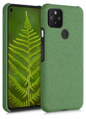 Produktbild von kwmobile Schutzhülle kompatibel mit Google Pixel 5 - Hülle - Stoff Cover Handyhülle - Backcover in Grün