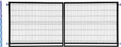 Zdjęcie produktu dla BRAMA 160cm czarna PANELOWA RAL9005 dwuskrzydłowa 163cm