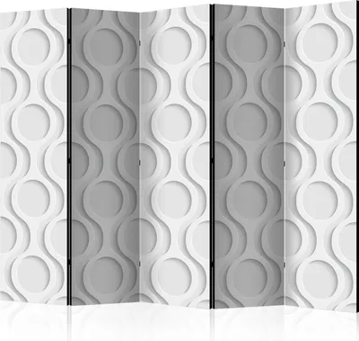 Produktbild von Akusticher Raumteiler Abstrakt Foto Paravent 225x172 cm beidseitig auf Vlies-Leinwand bedruckt Akustikschaum Trennwand Spanische Wand Sichtschutz Home Office geometrisch 3D Effekt f-B-0210-z-c