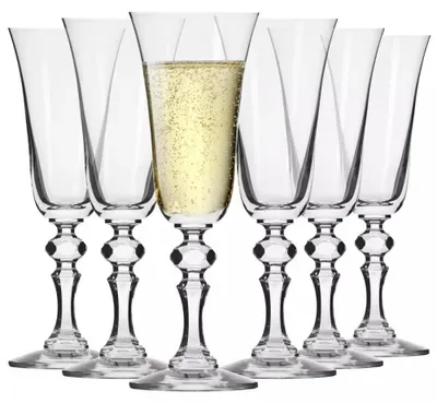 Productafbeelding van Krosno – Sektglazen, 165 ml – Set van 6 – Krista collectie – Loodvrij kristalglas