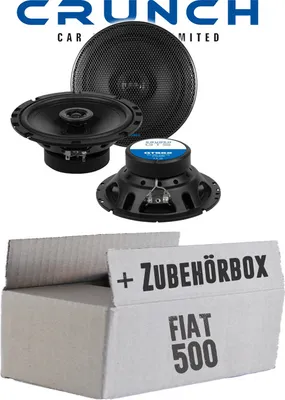 Produktbild von Fiat 500 Heck - Lautsprecher Boxen Crunch GTS62 - 16,5cm 2-Wege Koax GTS 62 Auto Einbauzubehör - Einbauset