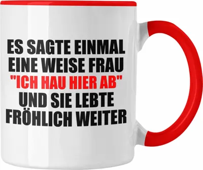 Produktbild von Trendation - Jobwechsel Tasse Geschenk Kollegin Lustig Abschiedsgeschenk Sprüche - Ich Hau Hier Ab (Rot)