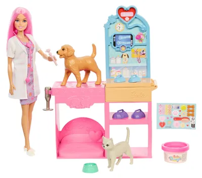 Image de Barbie - Coffret Clinique Vétérinaire Barbie - Poupée et accessoires - Barbie - JFX93