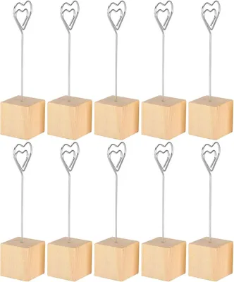 Imagen del producto de Clips de madera y metal para sujetar fotos y notas, paquete de 10 unidades
