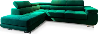 Produktbild von Masseno Ecksofa SELVA L-S mit Schlaffunktion L-Form, Sofa mit Bettkasten, Wohnzimmersofa, Couch, Soffa, Bettsofa, Couchgarnitur- Grün, MONOLITH 37