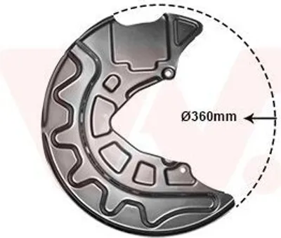 Produktbild von VAN WEZEL Spritzblech Bremsscheibe für VW Golf VII Schrägheck (5G1, BQ1, BE1, BE2) Vorne Rechts 0336372 Ankerblech