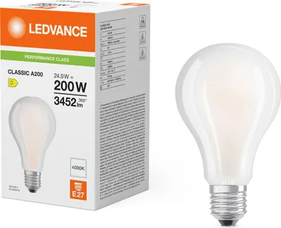 Productafbeelding van Ledvance LED filamentlamp A95, 24W = 200W, E27, mat, 3452 lm, traal wit, 4000K