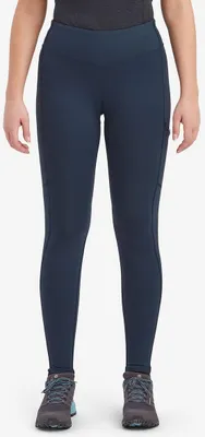 Dunkelblaue Leggings für Damen von Montane; Modell "WOMEN"S INEO LITE PANTS REG LEG"; ideal für Sport und Freizeit.
