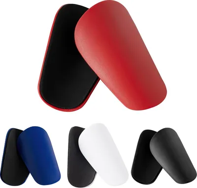 Produktbild von 4 Paar Fußball-Schienbeinschoner klein, Mini-Leichtschutzausrüstung für Kinder, Männer & Frauen, rot/blau/weiß/schwarz, robust & flexibel