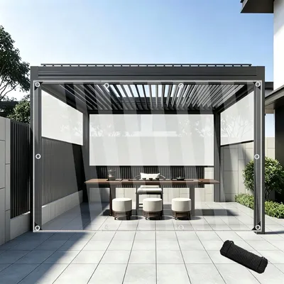 Transparente PVC-Plane 2x3 m, wasserdicht, 420 g/m², mit Ösen und Seil