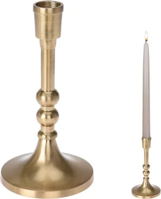 Produktbild von Home Styling Collection Kerzenständer Kerzenhalter Aluminium für Stabkerze in Goldfarbe LOFT 17 cm