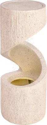 Produktbild von BELIANI Gartenbrunnen Beige aus Harz mit LED Beleuchtung Springbrunnen Spiralbrunnen Regenbrunnen Wasserfall Modernes Design Gartendekoration