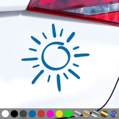 Produktbild von PantherPixel Sonne Aufkleber Sonnenschein Strand Meer Camping Sticker Auto Geschenkidee Farbe Blau