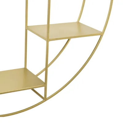 Produktbild von Loft42 Wandregal Wally, rund, Metall Schwarz, 70x70x15 cm, Industriedesign, für Wohnzimmer, Küche