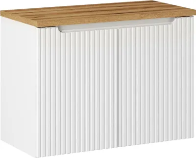 Produktbild von Waschtischunterschrank 80cm, weiß und Eiche, NEWPORT-56-WHITE