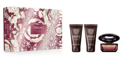 Produktbild von Versace Crystal Noir Eau de Parfum Set 90 ml + 100 ml Dushgel + 100 ml Körperlotion + Tasche