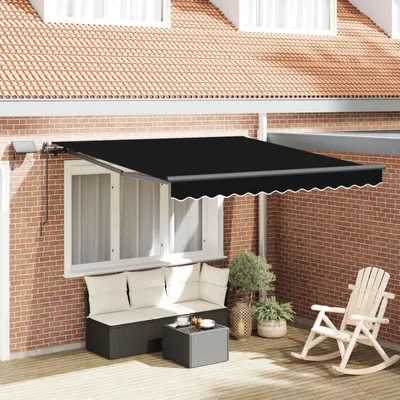 Obrázok produktu pre Maison Exclusive – Výsuvná markíza, čierna, 350 x 250 cm, látka a hliník