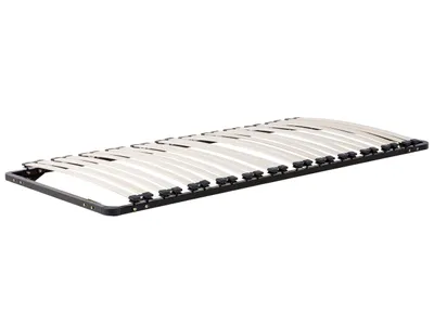 Zdjęcie produktu dla BELIANI Stelaż pod materac czarny 90 x 200 cm stalowa rama drewno topolowe 24 listwy
