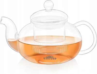 Produktbild von Glas-Teekanne 1200 ml, mit Sieb und Deckel, hitzebeständig, für losen Tee