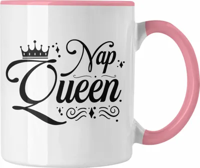 Produktbild von Trendation - Nap MIttagsschlaf Tasse Geschenk Queen Lustige Geschenkidee Tochter Mädchen Freundin (Rosa)