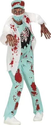 Obrázok produktu pre Fiestas Guirca - Kostým zombie chirurga pre mužov FG488 (M) (biely/modrý/červený)