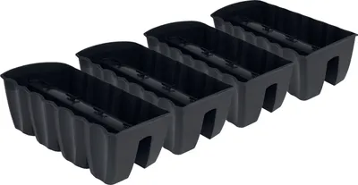 Produktbild von 4x Květinový truhlík 60 cm Závěsný květináč Balkonový květináč Želírovaný květináč DCRO Antracitový