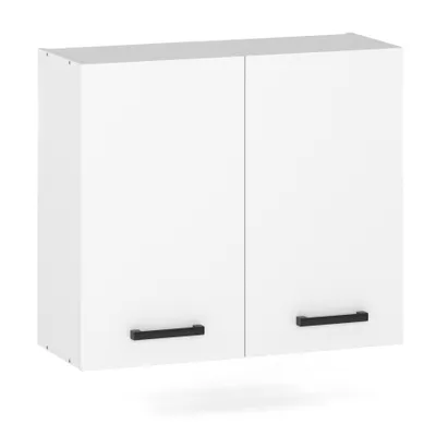 Produktbild von ULWEHOME | Hängeschrank 80 cm Weiß matt, Küchenoberschrank mit 2 Türen, Wandschrank Küche, Küchenschrank wandhängend