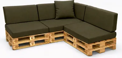 Obrázok produktu pre Setgarden Veľké paletové vankúše, sada 8 ks, vonkajšie, 120 x 50 x 10 cm, sedacie vankúše + opierkové vankúše, 120 x 40 x 10 cm, 1 ks, zelené