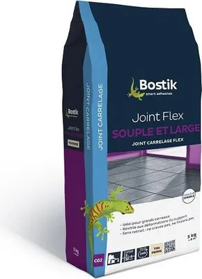 Image de Joint Flex 5kg Gris Ciment Mortier Joint Souple Carrelage - Bostik