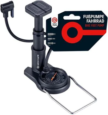 Productafbeelding van Voetpomp voor Fiets 160 PSI / 11 Bar met Manometer – Vloerpomp voor Presta, Schrader en Dunlop Ventielen
