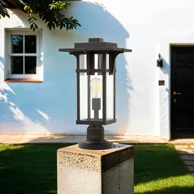 Produktbild von Handbemalte Sockelleuchte RANDALL in Bronze Vintage H:49cm Garten Außenleuchte Terrasse Weg Balkon