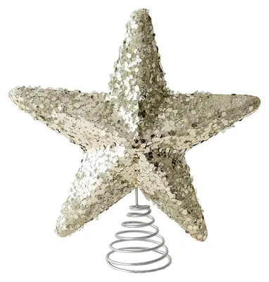 Produktbild von Weihnachtsbaumspitze Stern Gold Glitzerstern 15/20 cm