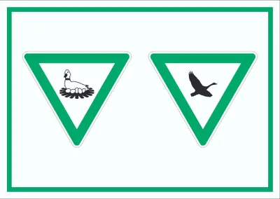 Produktbild von Brut- und Rastgebiet Symbol Schild A3 Rückseite selbstklebend