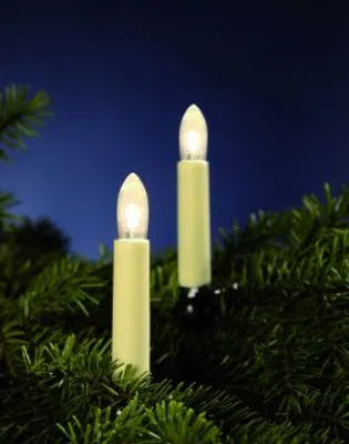 Obrázek produktu pro HELLUM LED pohádková světla s 20 drážkovanými svíčkami teplá slonová kost 16,3 m