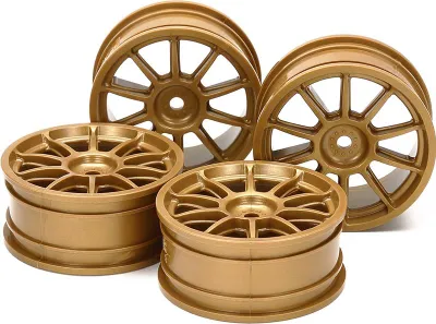Produktbild von Tamiya 300051022 - 1:10 Felgen (4) 10-Speichen gold 24 mm - Neu