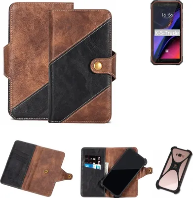 Produktbild von K-S-Trade Handyhülle Schutzhülle Bookstyle Case kompatibel mit Blackview Oscal S60 Klapphülle Cover Hülle Schutztasche 1x