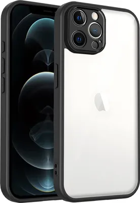 Image de Coque pour iPhone 12 Pro Max transparente avec cadre TPU, antichoc Noir