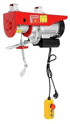Obrázek produktu pro Elektrické lanové navijáky, nosnost 400 kg až 800 kg, výška zvedání 10 m. Lanové navijáky, motor 1450 W, měděný motor, kladkostroj, rychlost zvedání 10 m/min