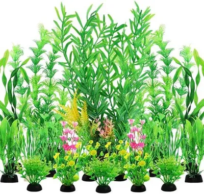 Obrázok produktu pre Sada akvarijných rastlín, 20 kusov, zelená, 3-20 cm, vhodné pre ryby