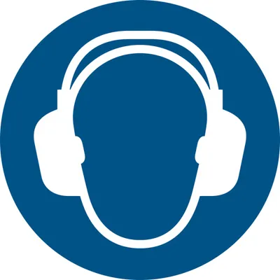 Produktbild von Gebotszeichen 'Gehörschutz benutzen' (M003), gem ASR A1.3 (DIN EN ISO 7010) Aufkleber Folie 31,5cm 1 Stück