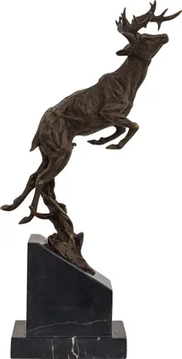 Produktbild von Bronzeskulptur Bronze Hirsch Reh Figur Bronzefigur Statue Skulptur Antik-Stil