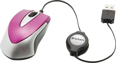 Produktbild von Verbatim Go Mini Optical Travel Mouse Hot Pink      49021